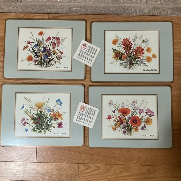 Pimpernel acrylic placemats. New in box  never used North American wildflowers. - Picture 2 of 4